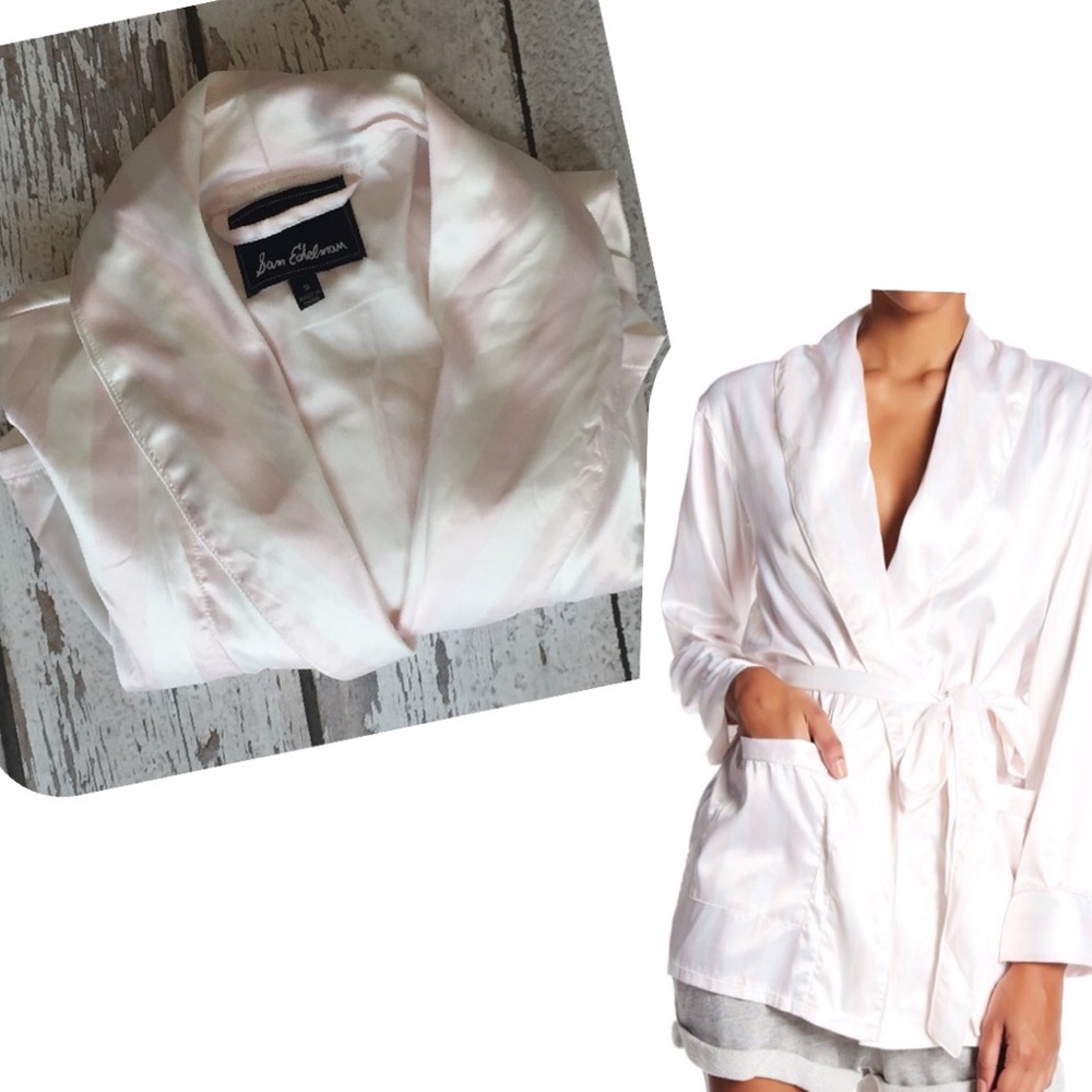 NWT - Sam Edelman Light Pink & White Striped Robe